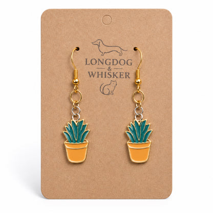 Orange Succulent Earrings by Longdog & Whisker
