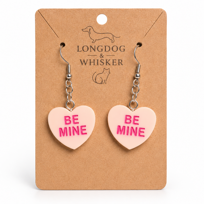 Be Mine Heart Earrings - Peach by Longdog & Whisker