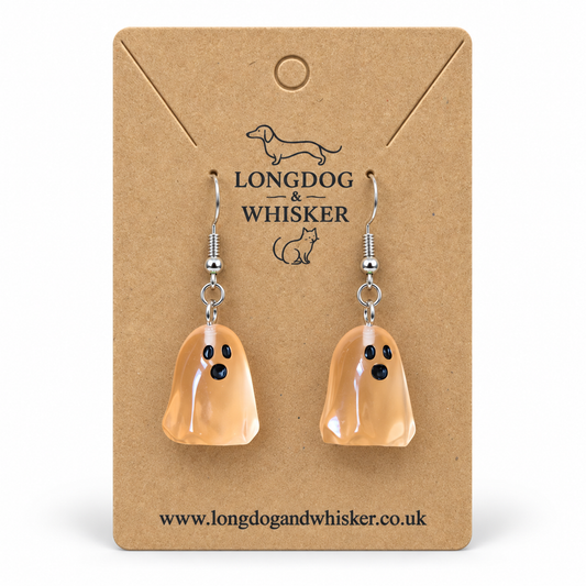 Peach Ghost Earrings on Longdog & Whisker product card