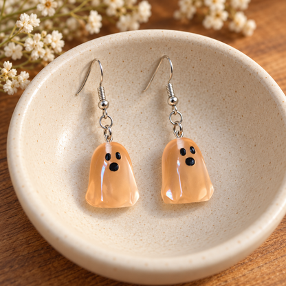 Peach Ghost Earrings in ceramic bowl lifestyle scene