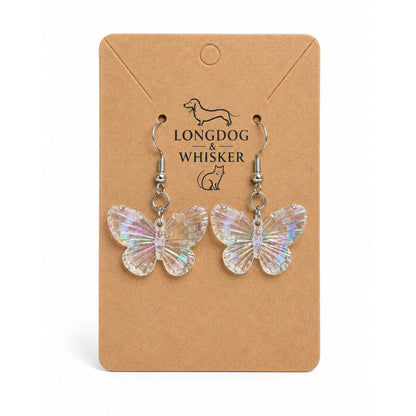 Aurora Butterfly Earrings - Clear Pearl