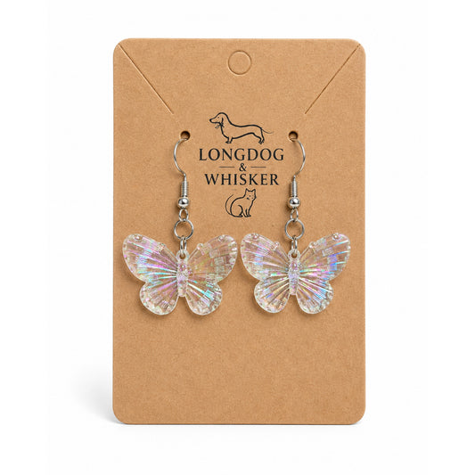 Aurora Butterfly Earrings - Clear Pearl