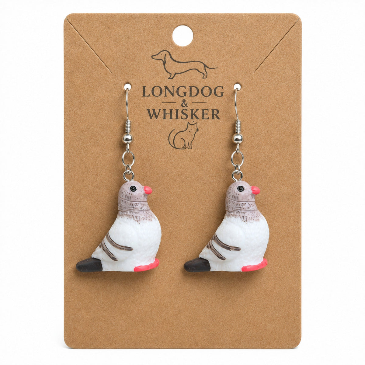 Pigeon Earrings by Longdog & Whisker