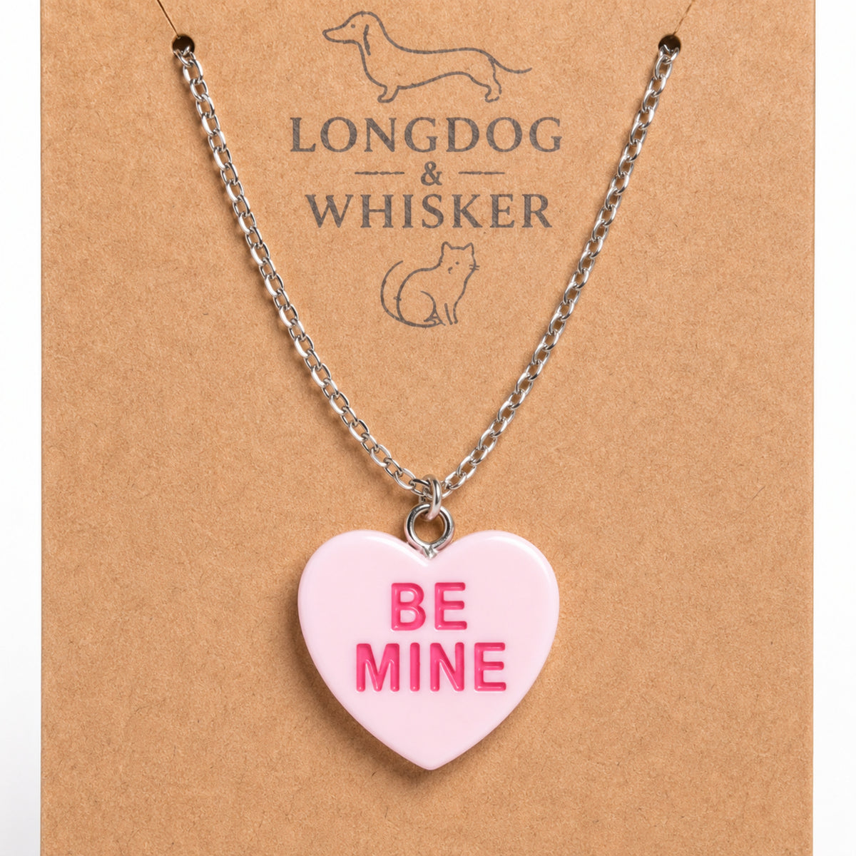 Close-up detail of Be Mine Necklace - Pink