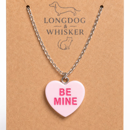 Close-up detail of Be Mine Necklace - Pink
