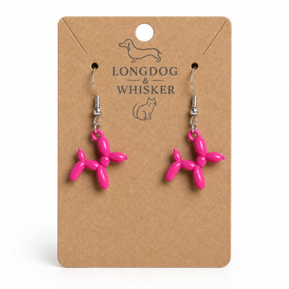 Pink Balloon Dog Earrings on Longdog & Whisker product card