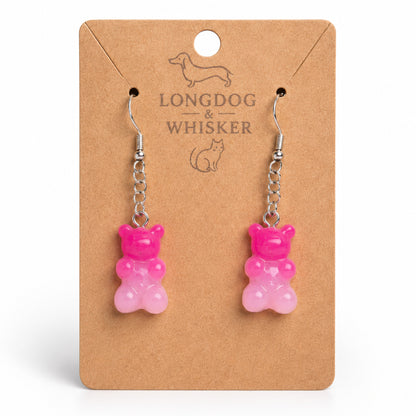 Gummy Bear Earrings - Dark Pink/Light Pink by Longdog & Whisker