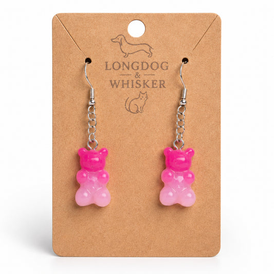 Gummy Bear Earrings - Dark Pink/Light Pink by Longdog & Whisker
