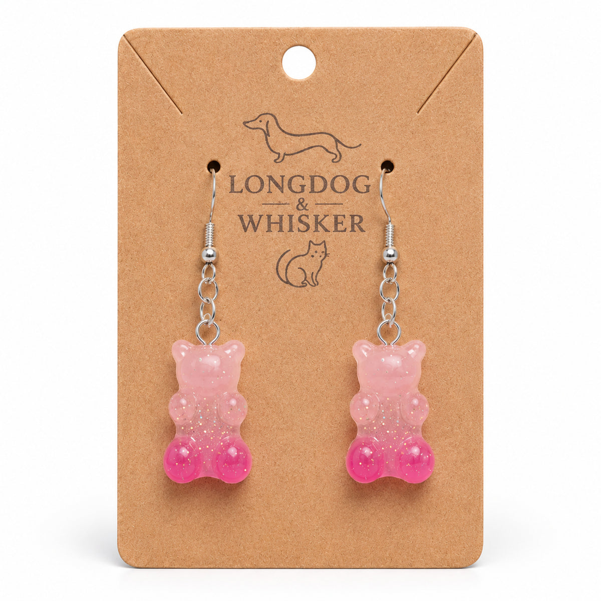 Gummy Bear Earrings - Light Pink/Dark Pink by Longdog & Whisker