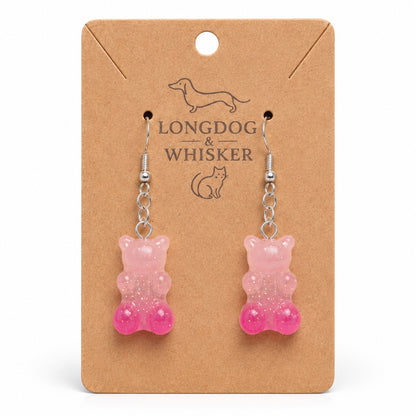 Gummy Bear Earrings - Light Pink/Dark Pink by Longdog & Whisker
