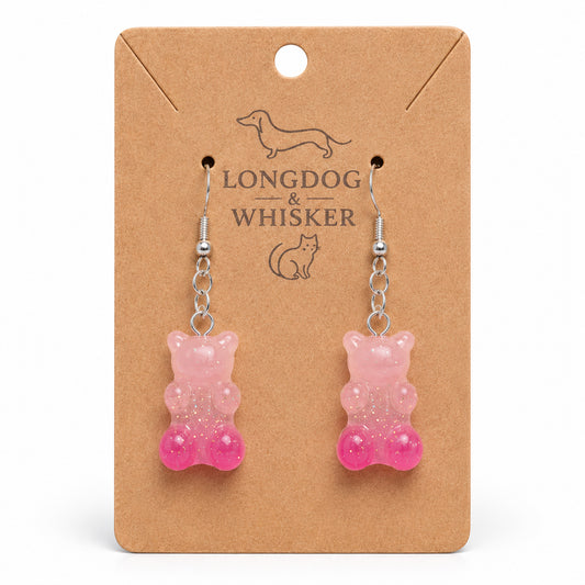 Gummy Bear Earrings - Light Pink/Dark Pink by Longdog & Whisker