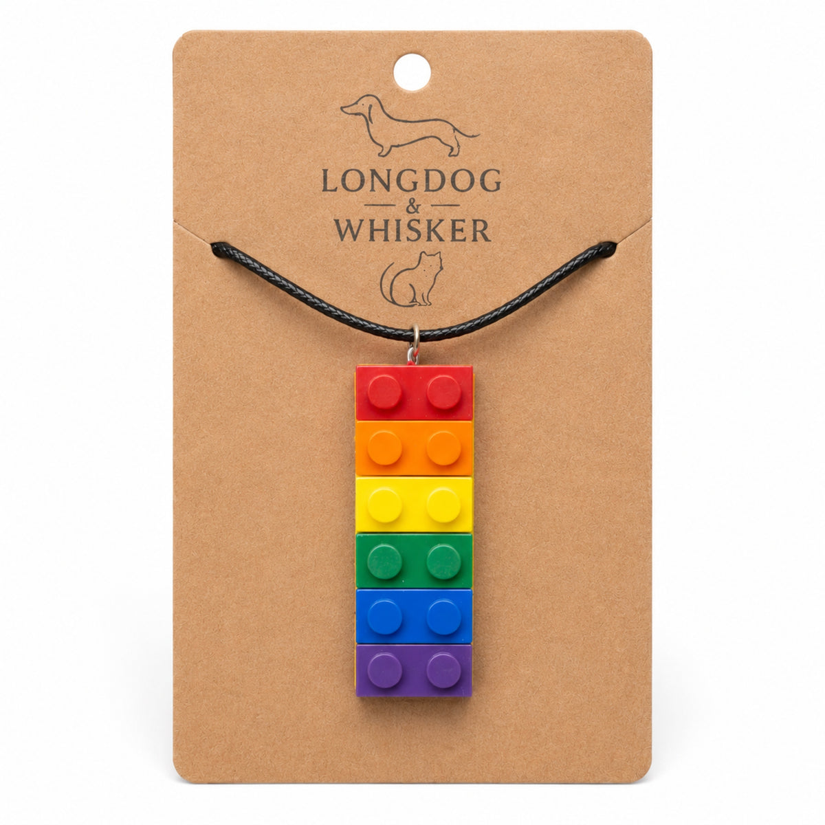Pride Brick Necklace - Red to Purple by Longdog & Whisker