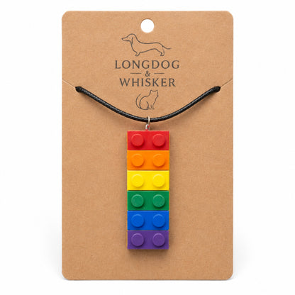 Pride Brick Necklace - Red to Purple by Longdog & Whisker