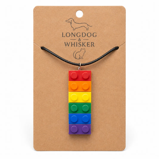 Pride Brick Necklace - Red to Purple by Longdog & Whisker