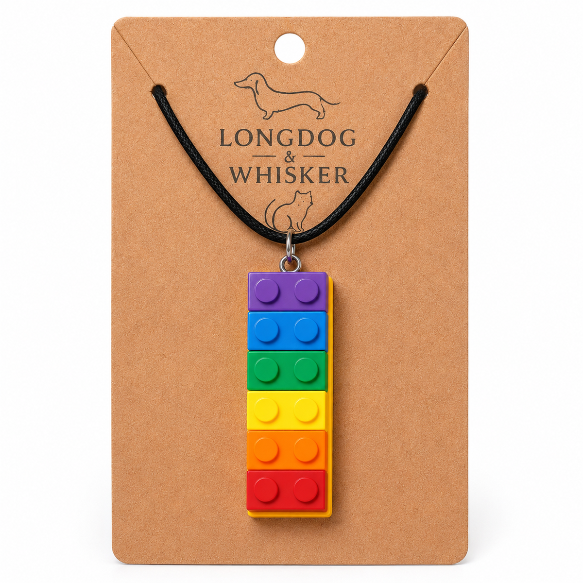 Pride Brick Necklace - Purple to Red by Longdog & Whisker