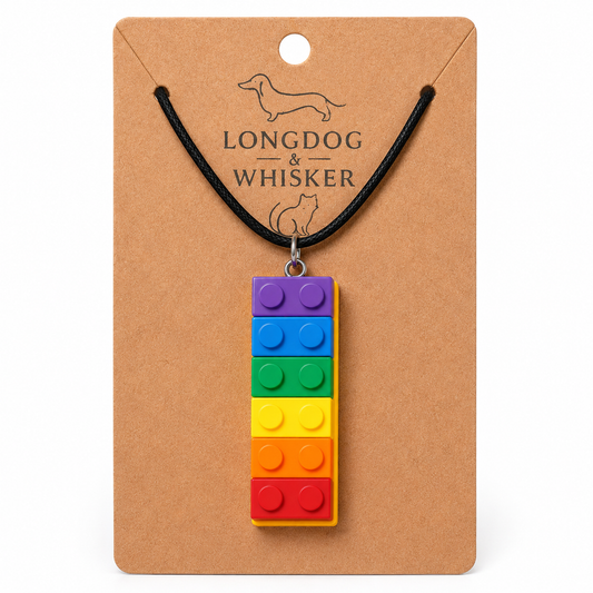 Pride Brick Necklace - Purple to Red by Longdog & Whisker