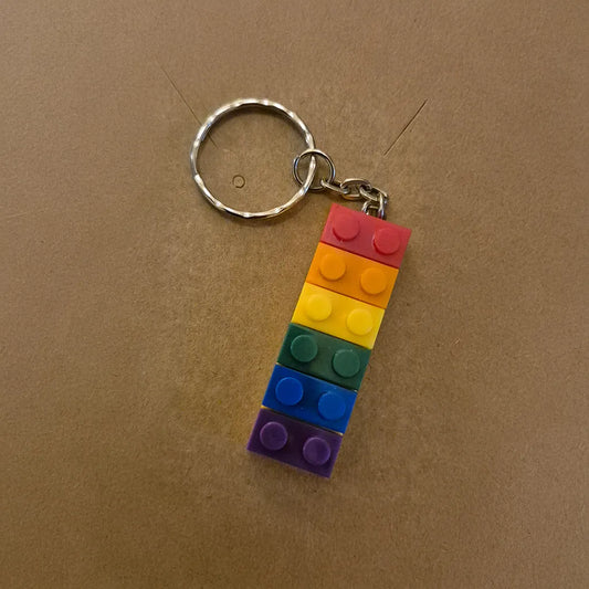 Pride Brick Keyring - Red to Purple