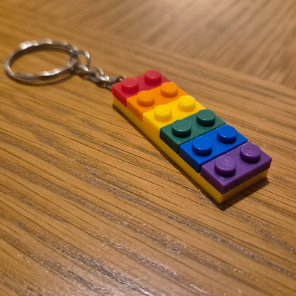 Pride Brick Keyring - Red to Purple