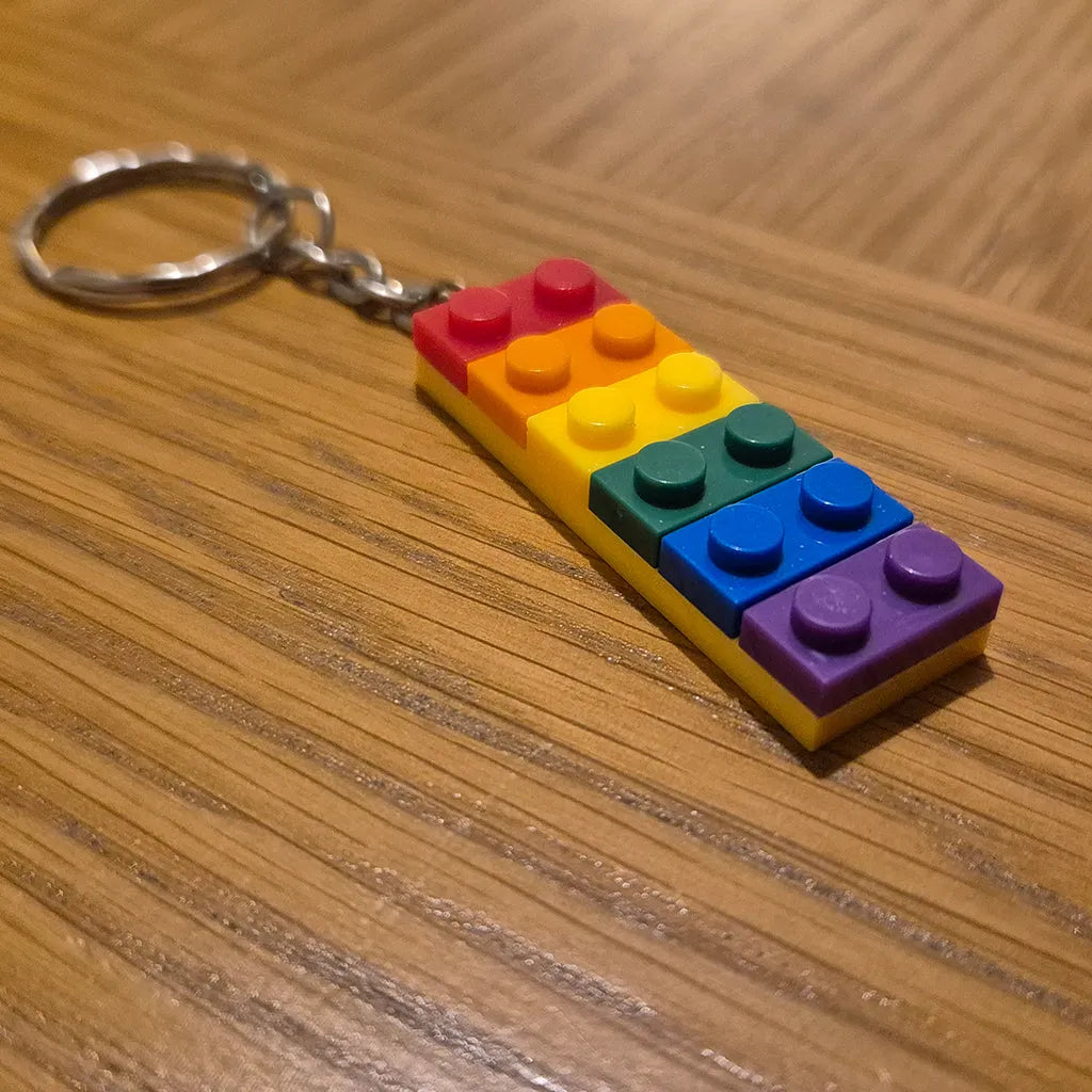 Pride Brick Keyring - Red to Purple