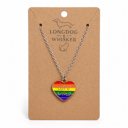 Pride Love Wins Heart Necklace