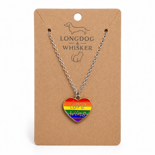 Pride Love Wins Heart Necklace