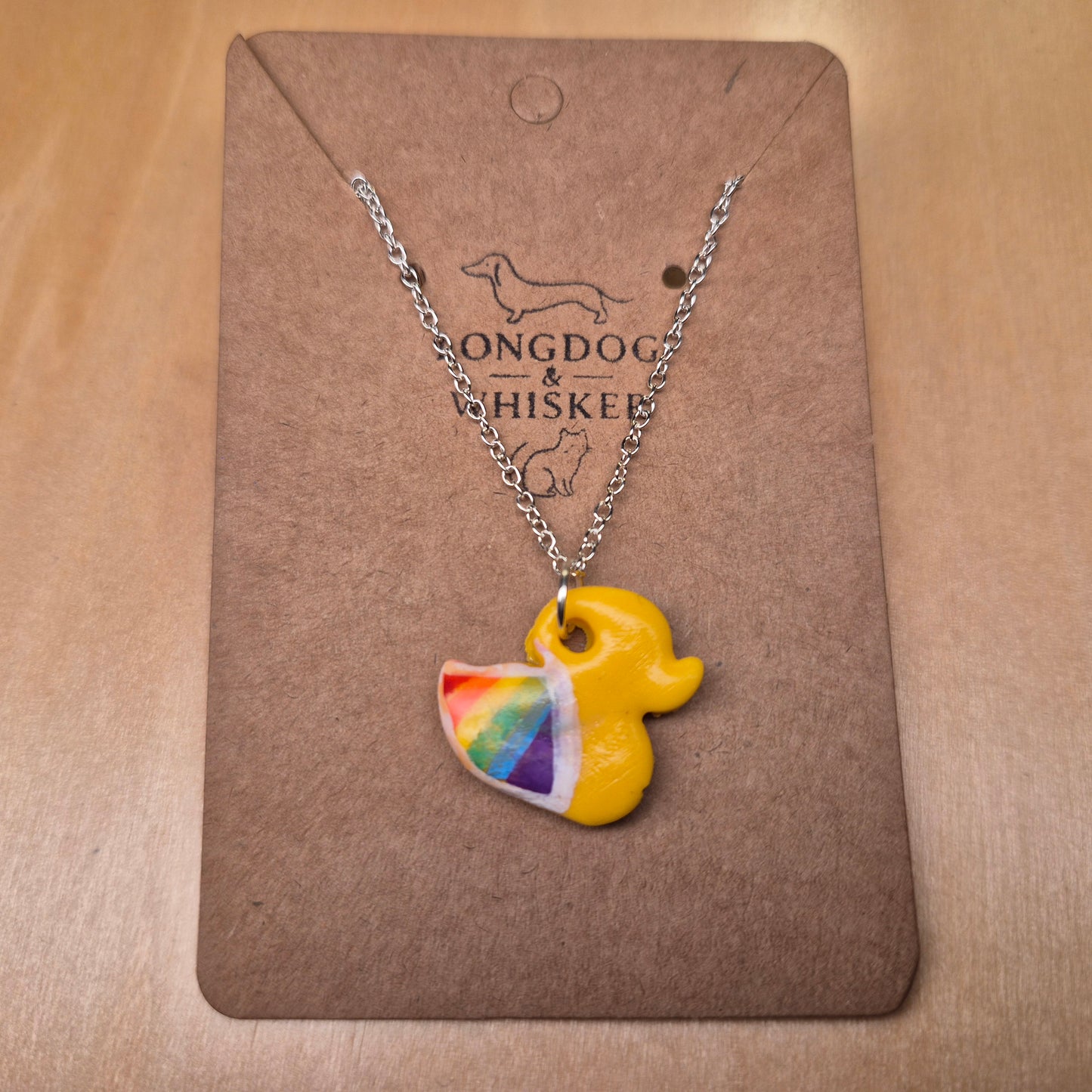 Pride Ducky Necklace Silver Chain