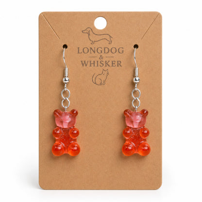 Gummy Bear Earrings - Red/Pink by Longdog & Whisker