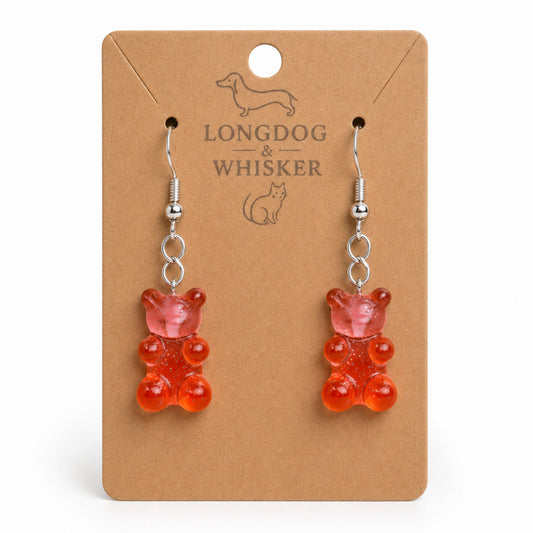 Gummy Bear Earrings - Red/Pink by Longdog & Whisker