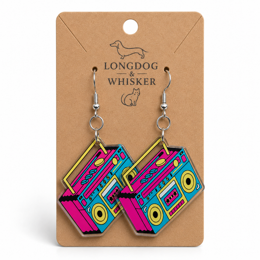 Retro Boombox Earrings on Longdog & Whisker product card