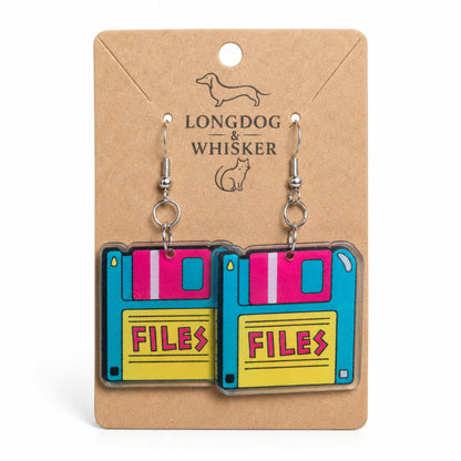Retro Floppy Disk Earrings on Longdog & Whisker product card