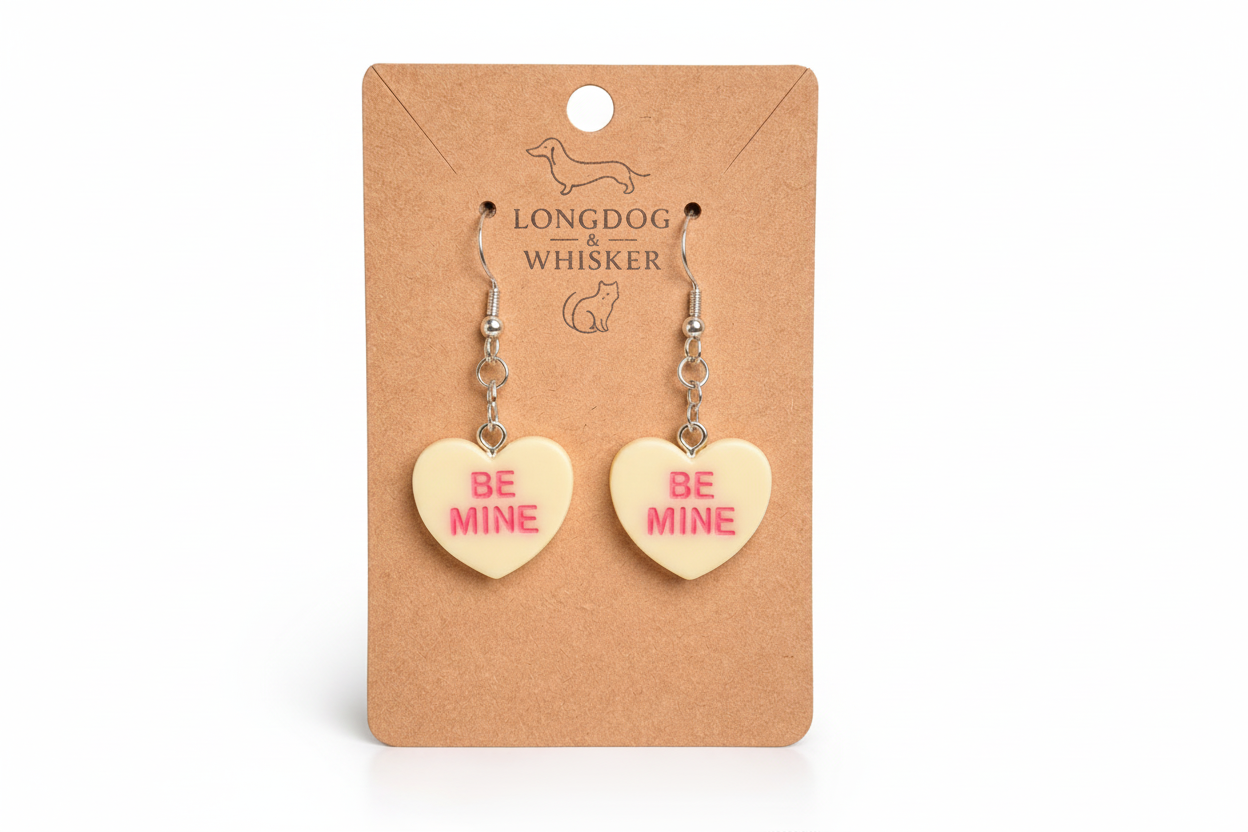 Be Mine Heart Earrings - Yellow