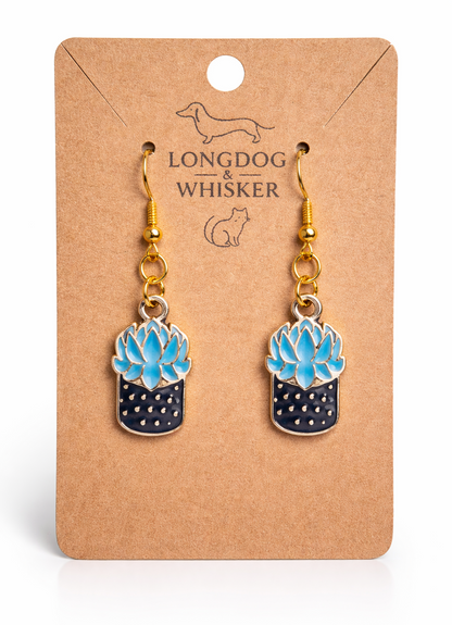 Succulent Blue Earrings