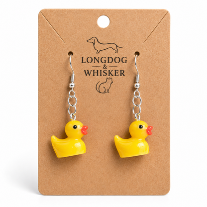 Rubber Duck Earrings on Longdog and Whisker product card