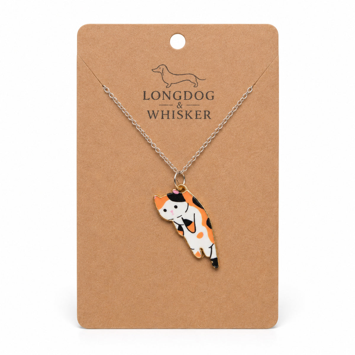 Scruffles Cat Necklace - Calico by Longdog & Whisker