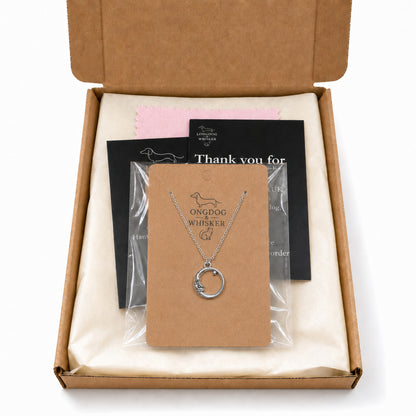 Silver moon and star necklace gift packaging