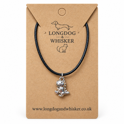 Silver T-Rex Dinosaur Necklace by Longdog & Whisker