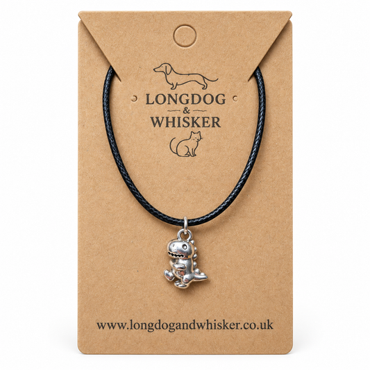 Silver T-Rex Dinosaur Necklace by Longdog & Whisker