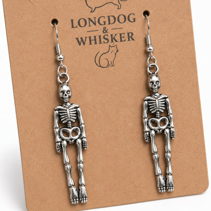 Close-up detail of Skeleton Earrings