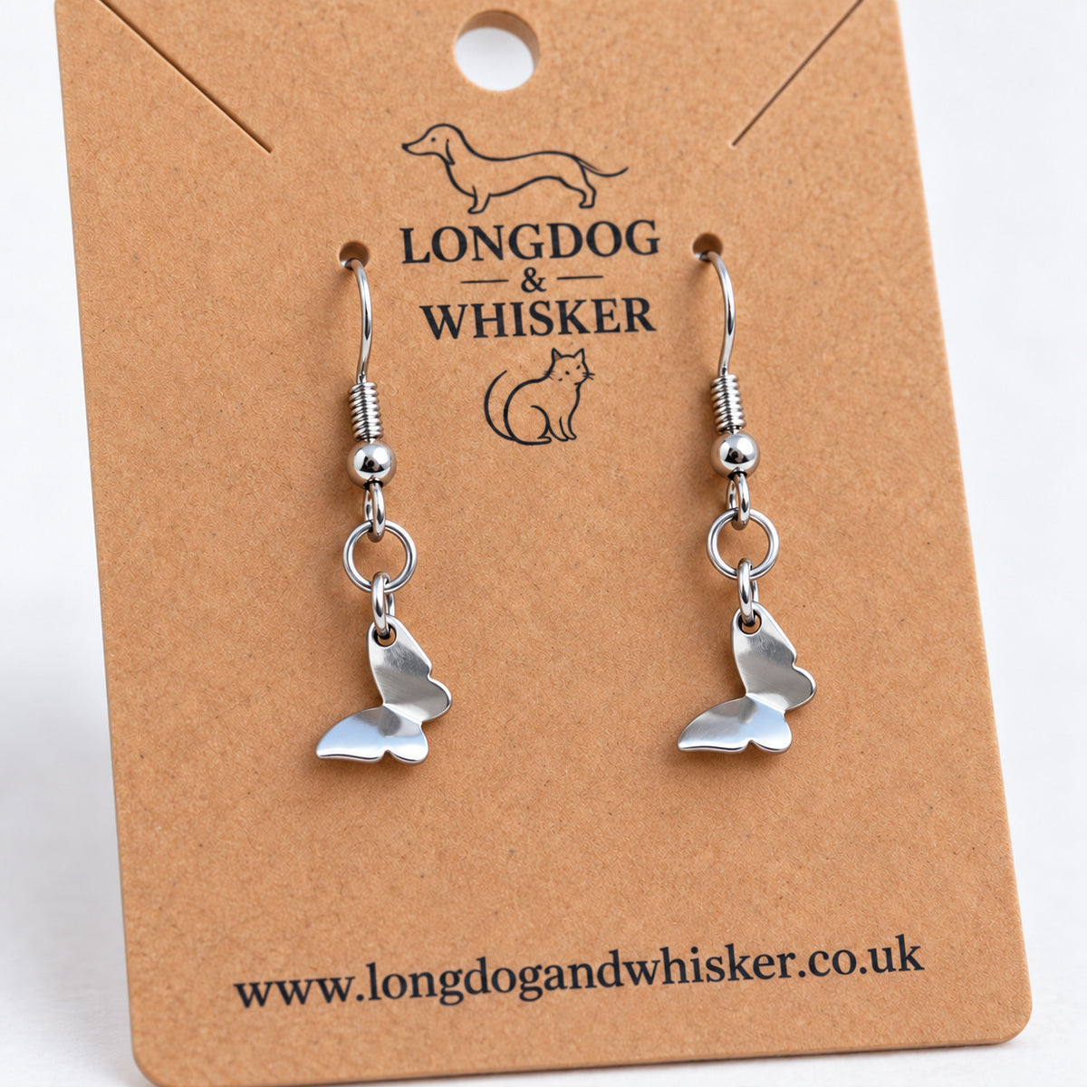 Close-up of the stainless steel butterflies' folded wings and linked connectors