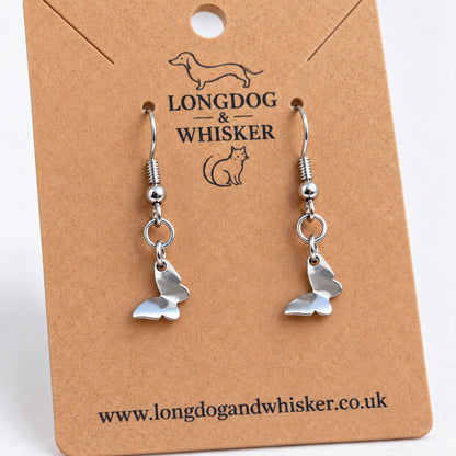 Close-up of the stainless steel butterflies' folded wings and linked connectors