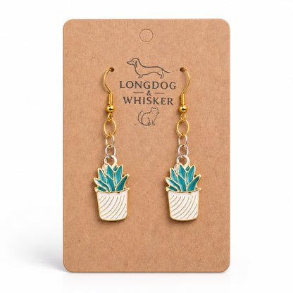 Stripy Succulent Earrings by Longdog & Whisker