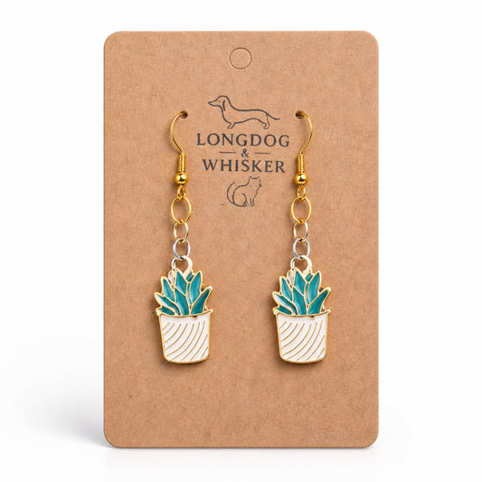 Stripy Succulent Earrings by Longdog & Whisker