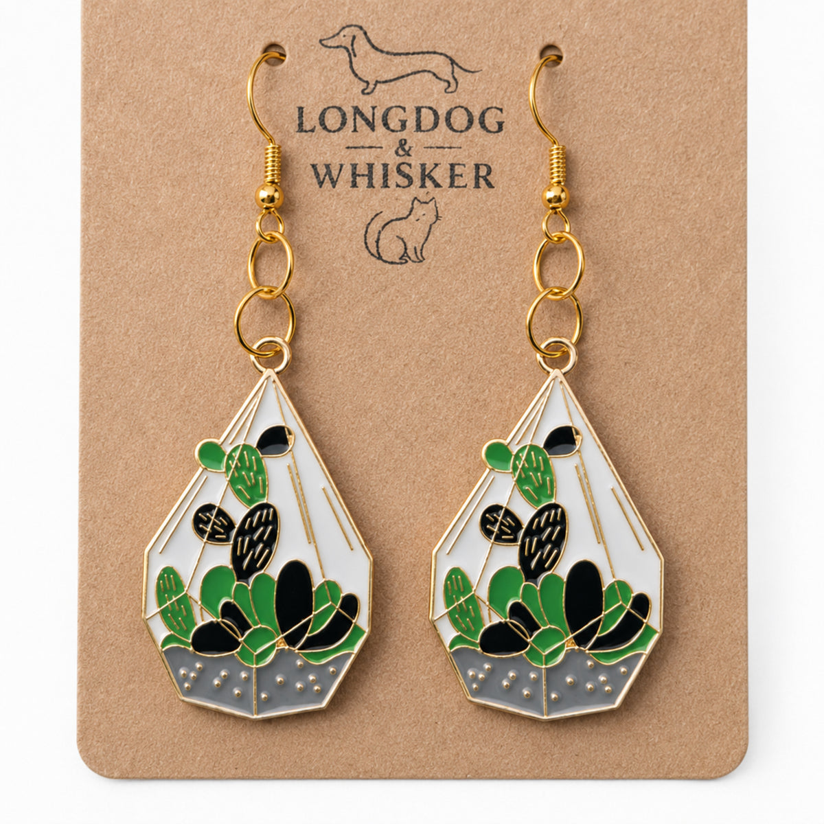 Close-up detail of Terrarium Earrings