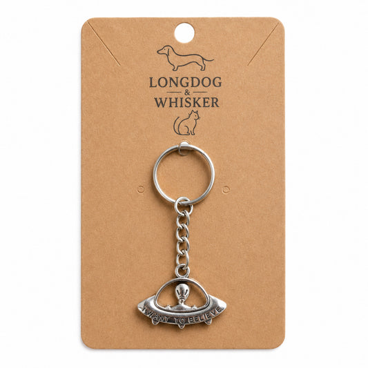 UFO Believe Keyring and Bag Charm on Longdog & Whisker product card