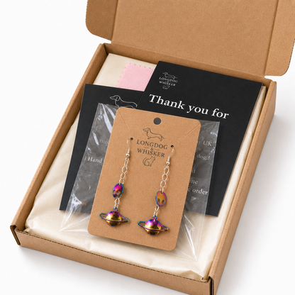 UFO Planet Earrings gift packaging image