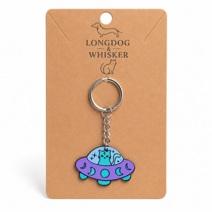 UFO Space Kitty Keyring / Bag Charm by Longdog & Whisker