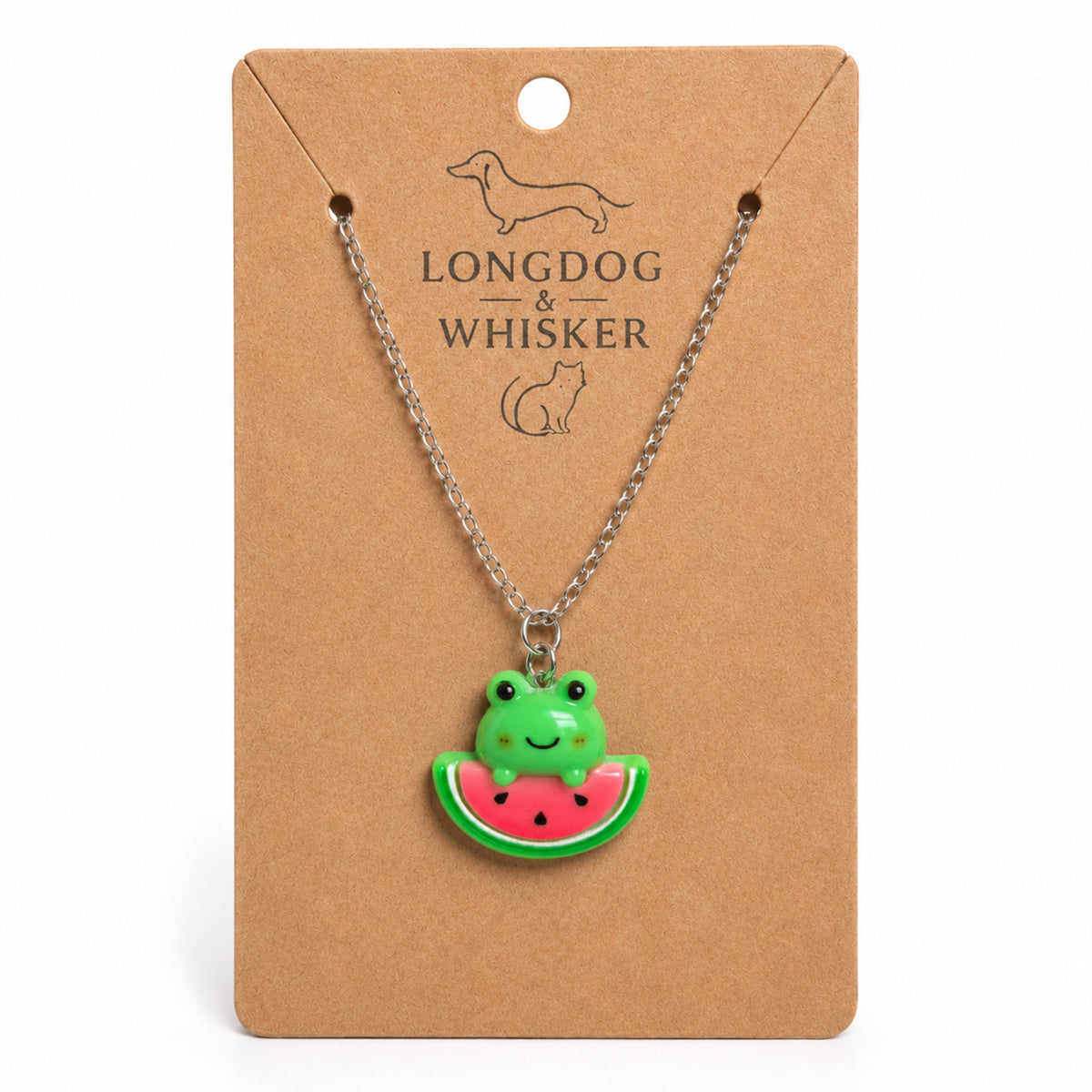 Watermelon Frog Necklace on Longdog & Whisker product card