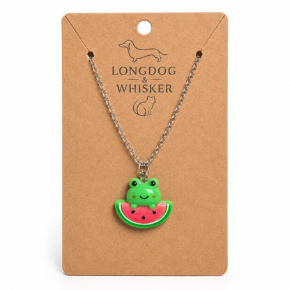 Watermelon Frog Necklace on Longdog & Whisker product card