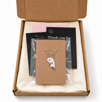 Scruffles Cat Necklace - White with Longdog & Whisker packaging