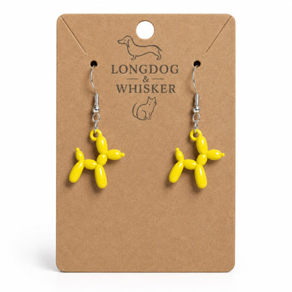 Yellow Balloon Dog Earrings on Longdog & Whisker product card